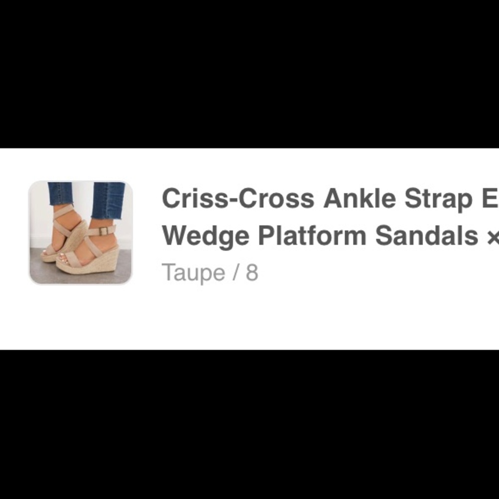 Tinastree Ankle strap nude wedge espadrille